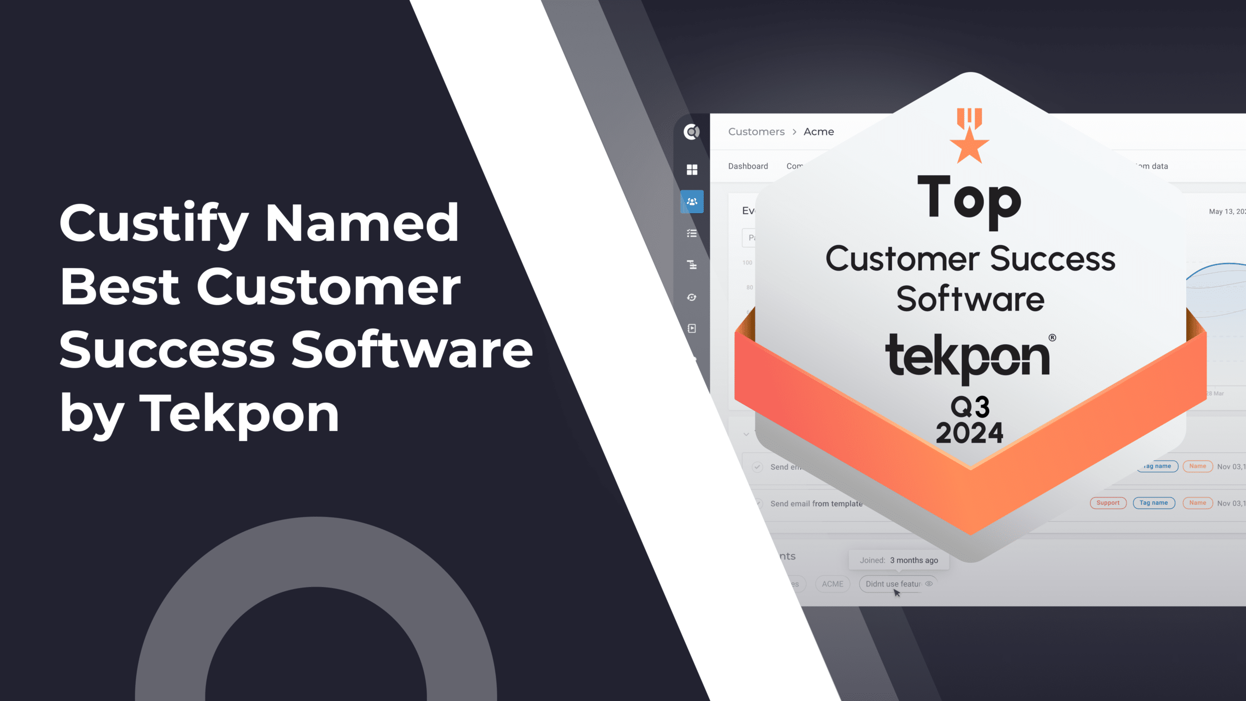 Custify Recognized as Best Customer Success Software by Tekpon