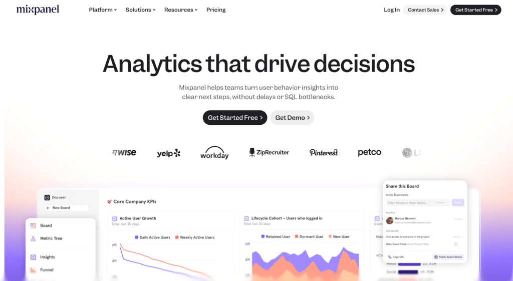 mixpanel screenshot
