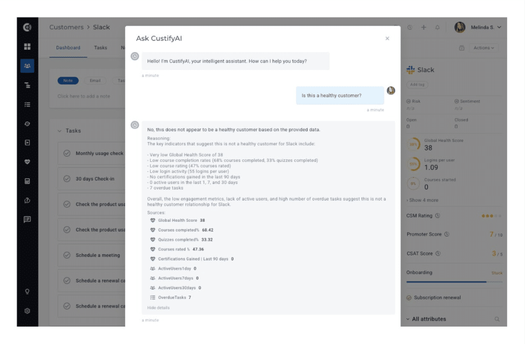 ask custifyAI screenshot