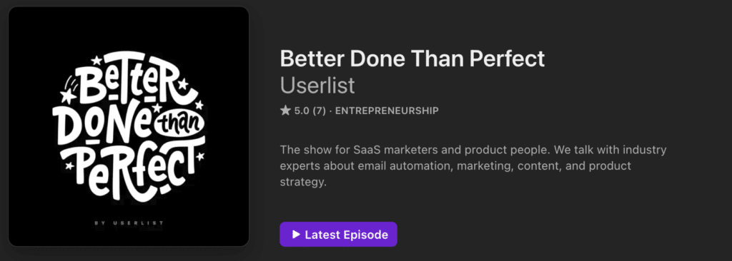 better done than perfect