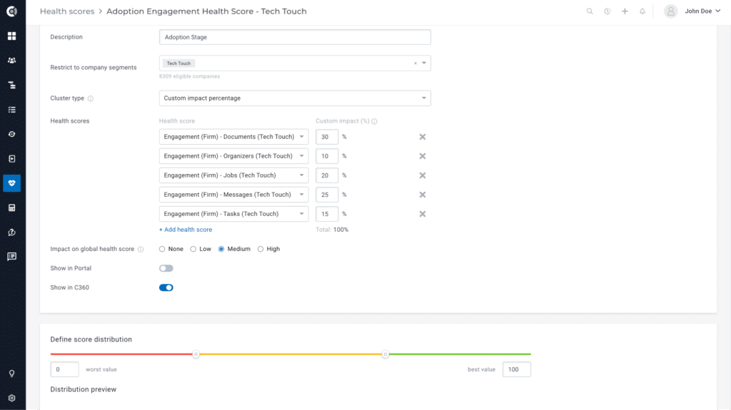 complex product adoption health score template