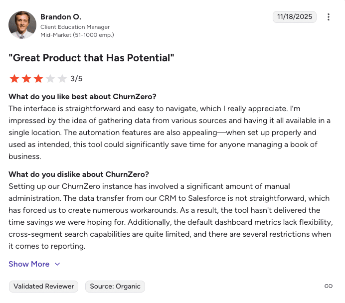 Churnzero review brandon o