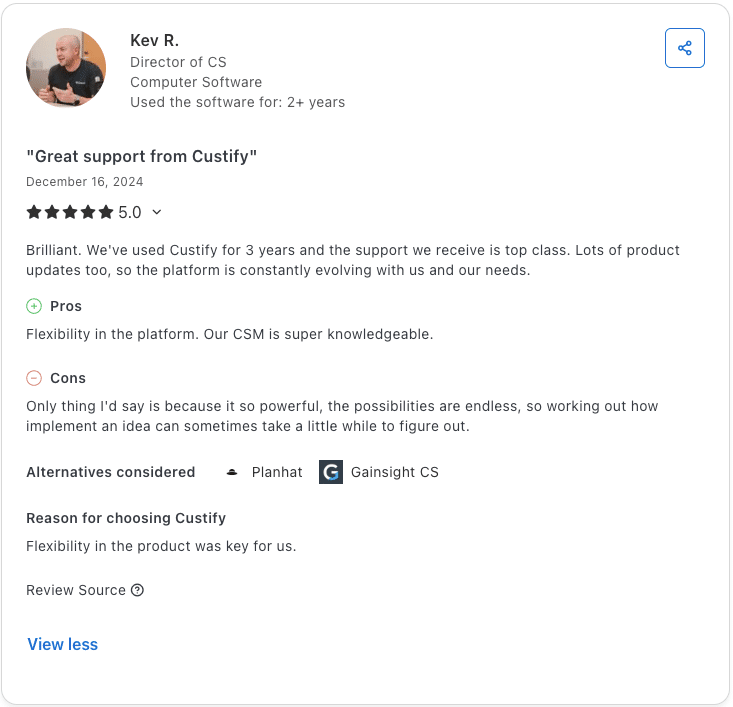 custify review Kev R