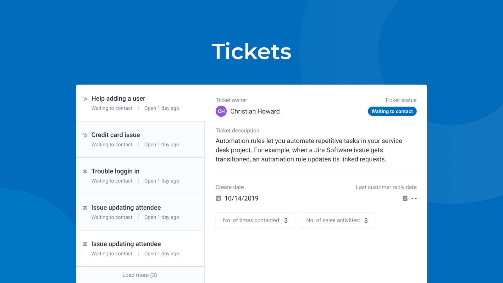 Synchronize tickets from Hubspot to Custify